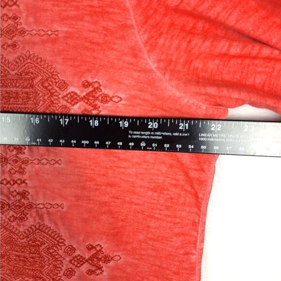 Womens Top Large Red Embroidered Geometric Boho Chic Peasant Hippie Tunic Casual - Picture 3 of 5